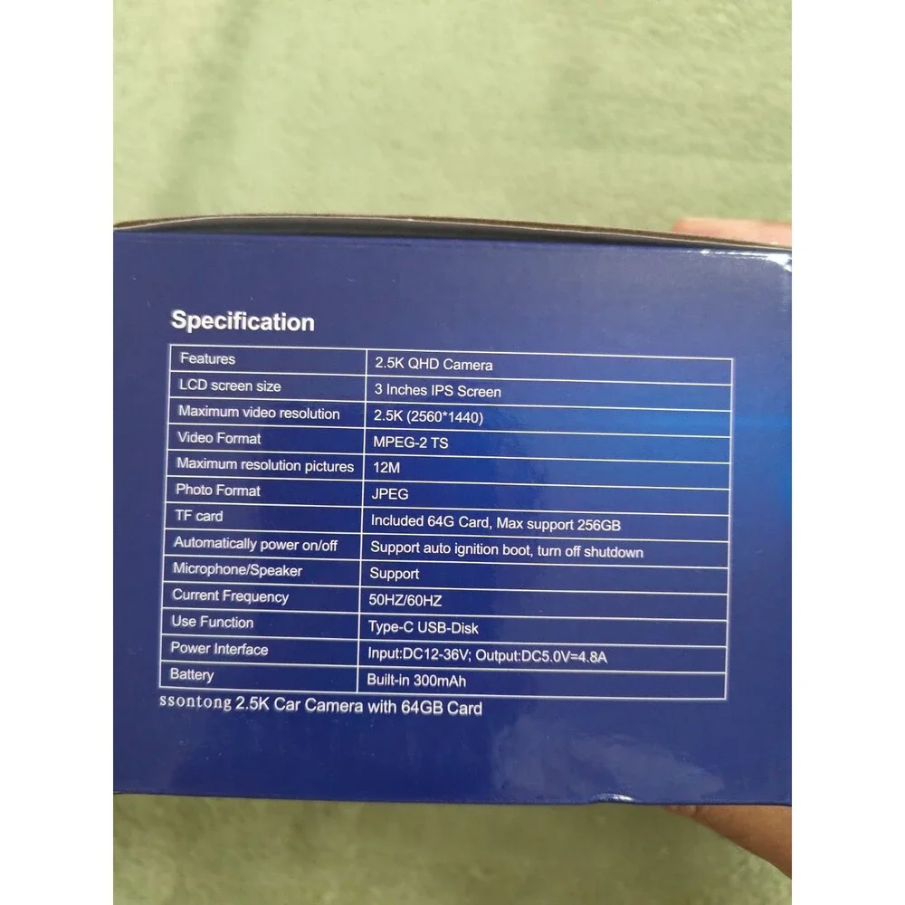 Ssontong A16W 2.5k dash camera QHD 3